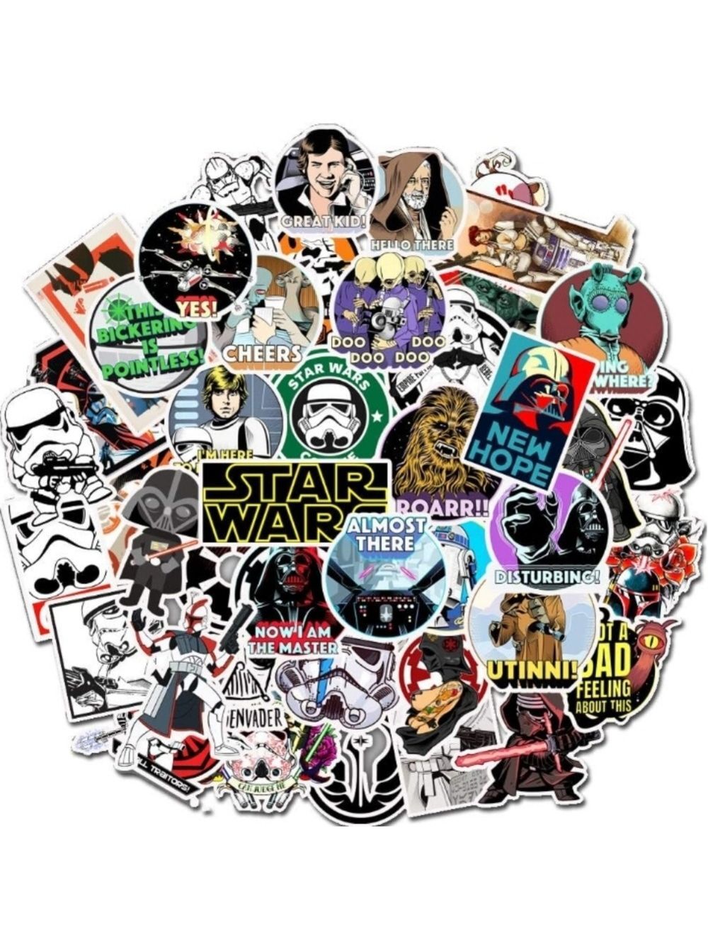 2/$10  50 Piece Star Wars Themed Sticker Pack